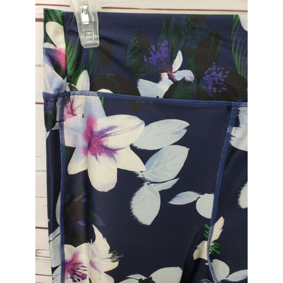 NWT Nine West Active Purple & Blue Floral High Rise Capri - Picture 7 of 8